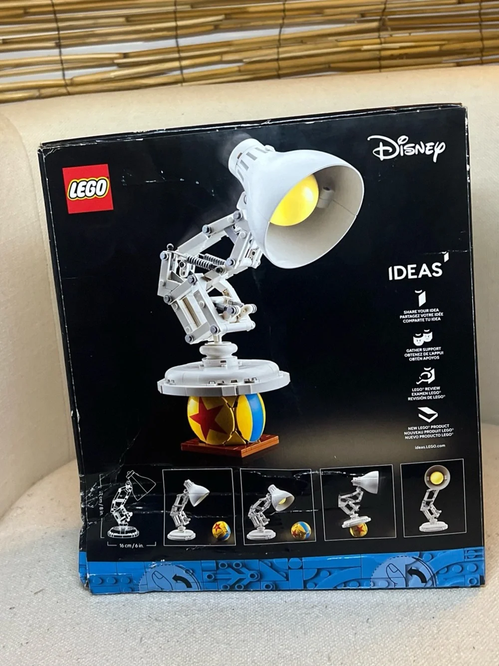 LEGO White and Yellow Luxo Jr. Desk Lamp with Red Star Ball
